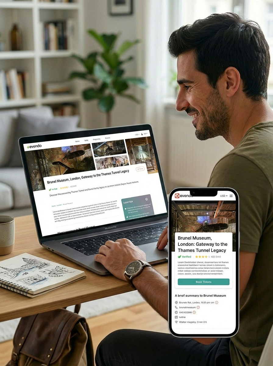 A polished business page with strong branding, visible contact details, and clear images