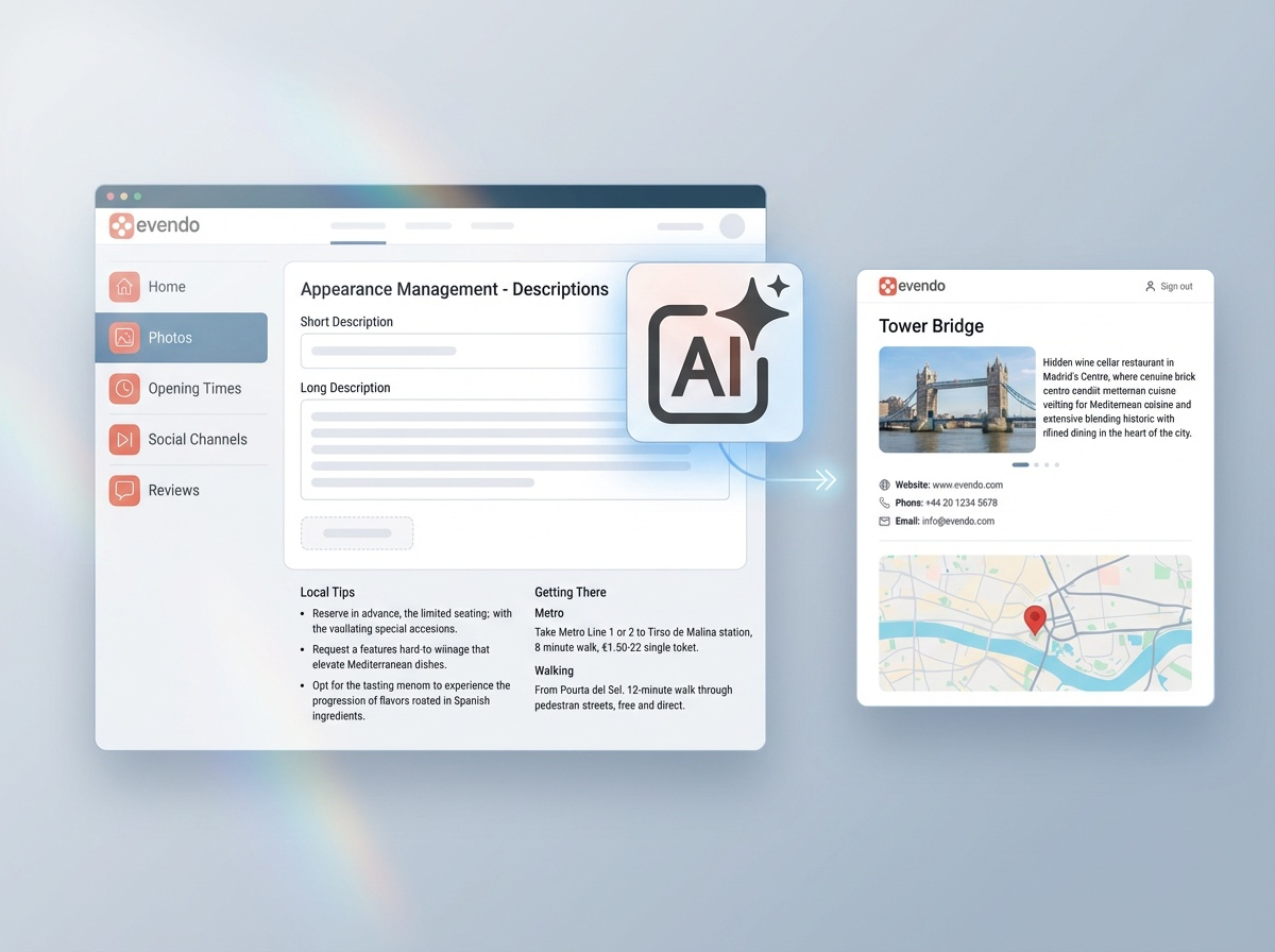 A business using AI-facilitated written content to describe the venue more clearly