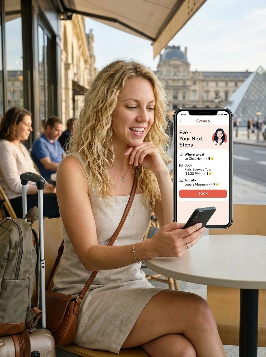 A booking-focused product experience representing Eve Bookings