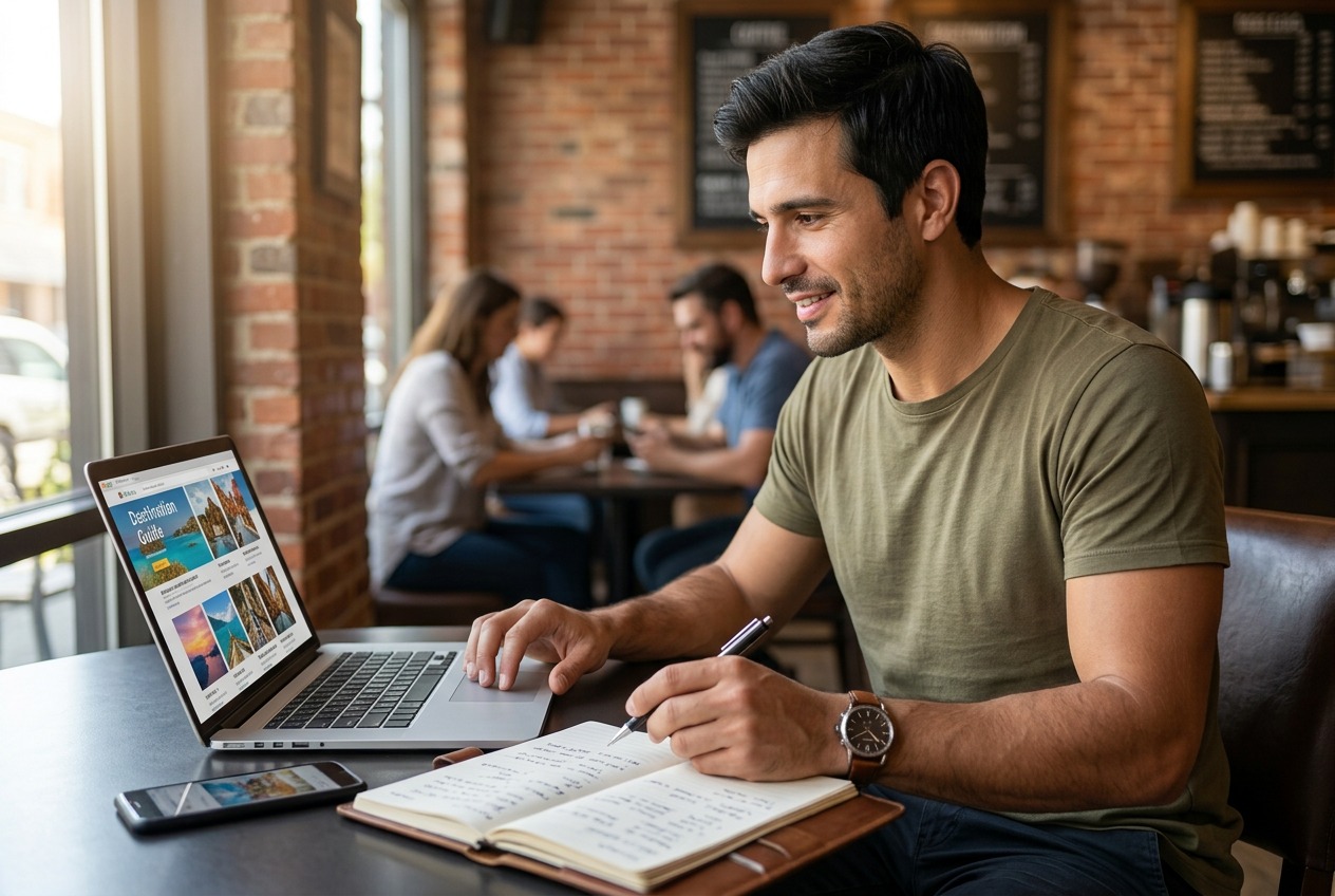 A venue owner reviewing how their business is presented