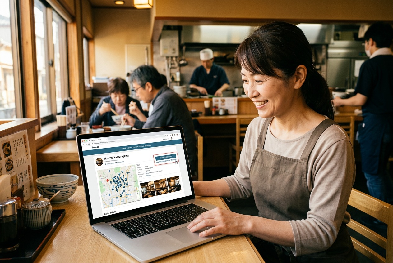 A business owner choosing the next step after understanding visibility, eligibility, and active features