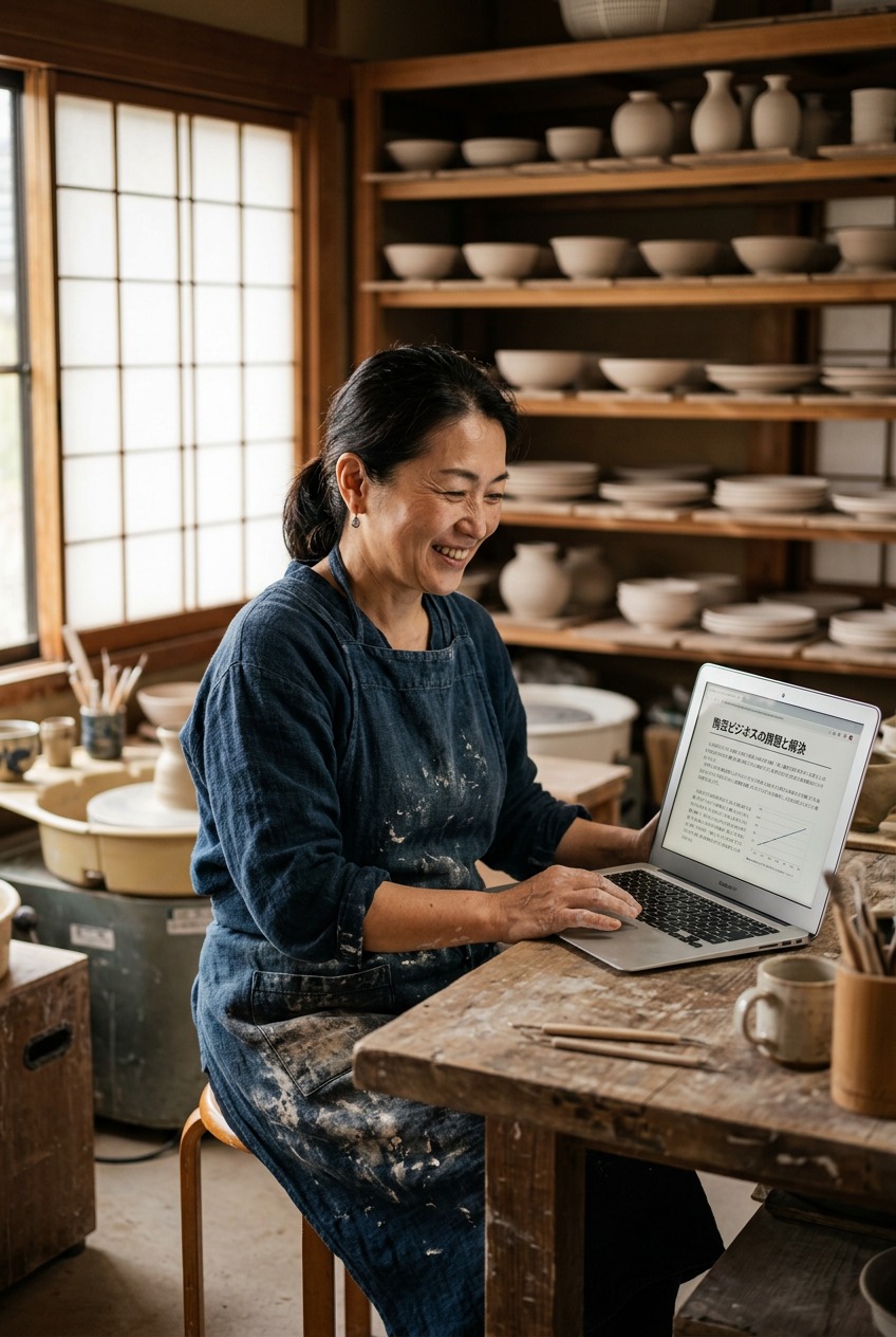 A business owner reviewing a stronger, polished digital business presence