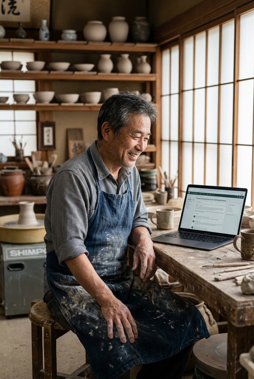 A clear comparison visual showing inactive and active business presence