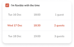 Step 2 – Choose date time guests