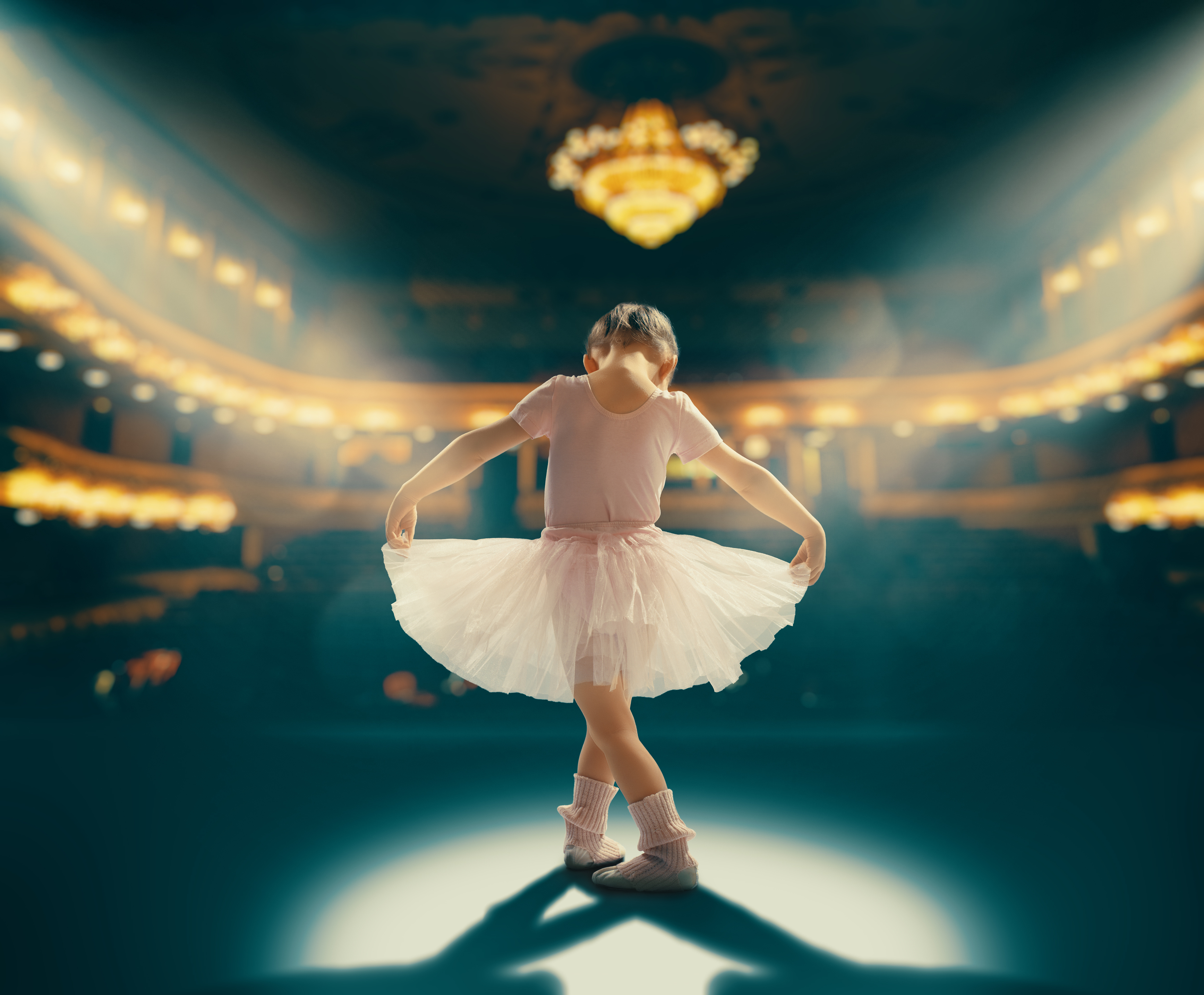 young ballerina taking a bow 