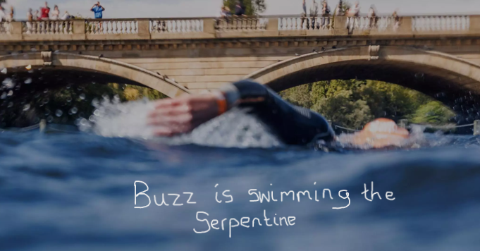 Buzz is swimming the Serpentine