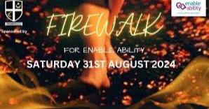 Hannah Patten’s Fire walk for Enable Ability