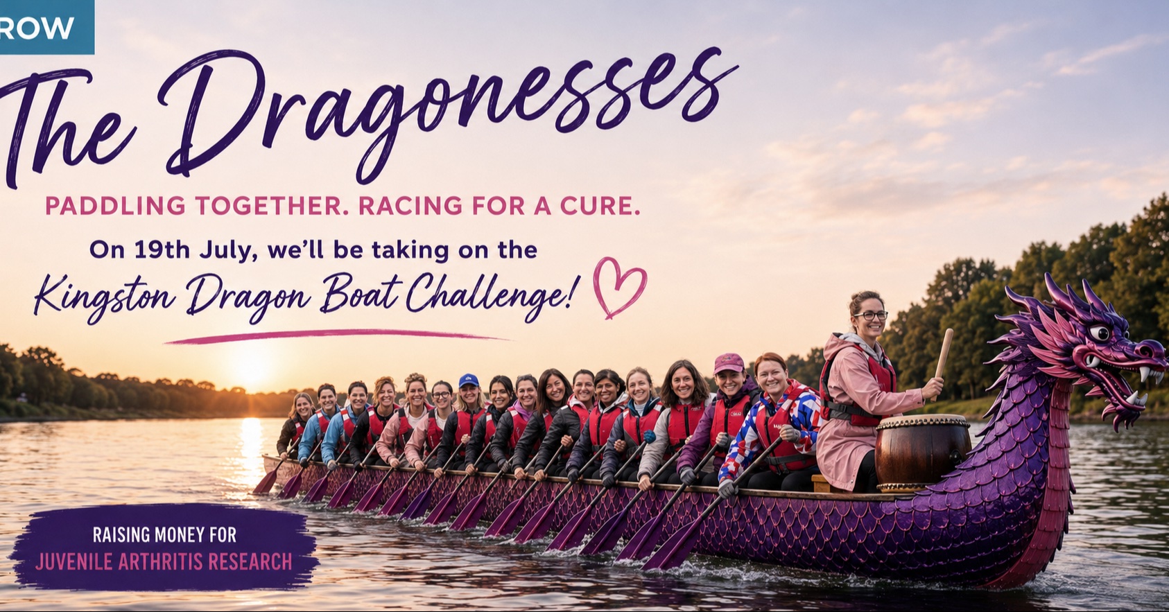 The Dragonesses vs the Thames, fundraising for JAR