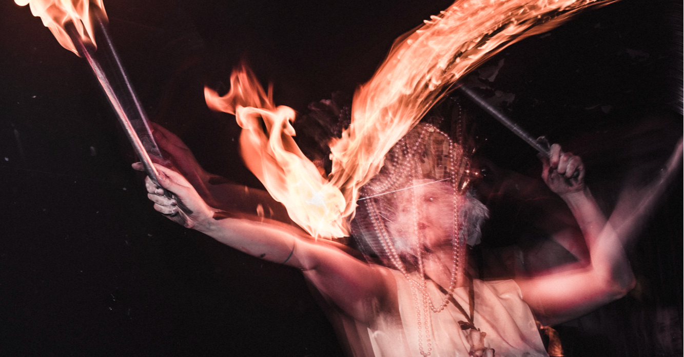 Cynth Icorn- Fire walk for Cabaret vs Cancer