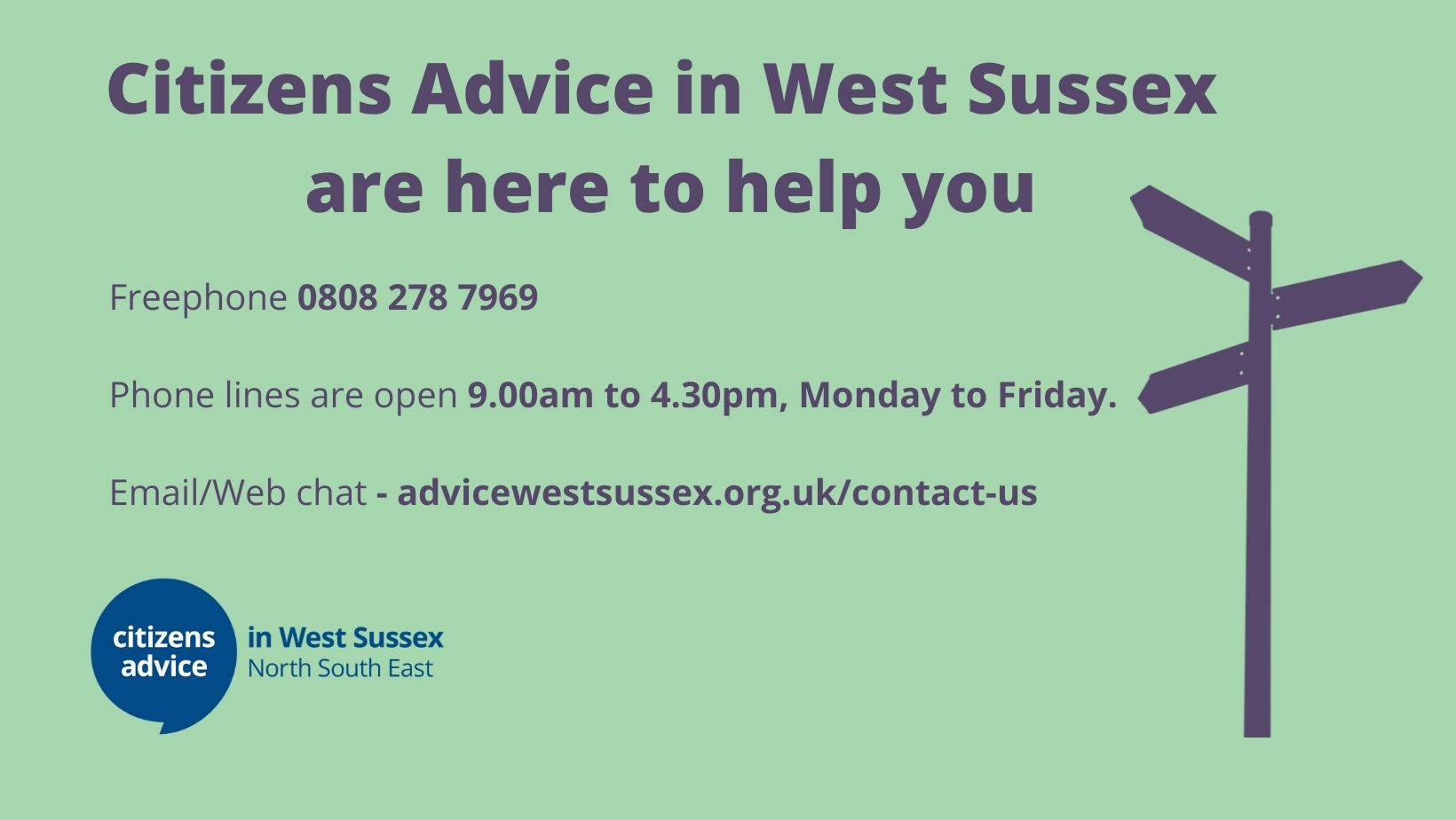 CITIZENS ADVICE IN WEST SUSSEX (NORTH, SOUTH, EAST)
