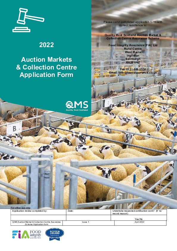 QMS Auction Marts 2022 Application Form