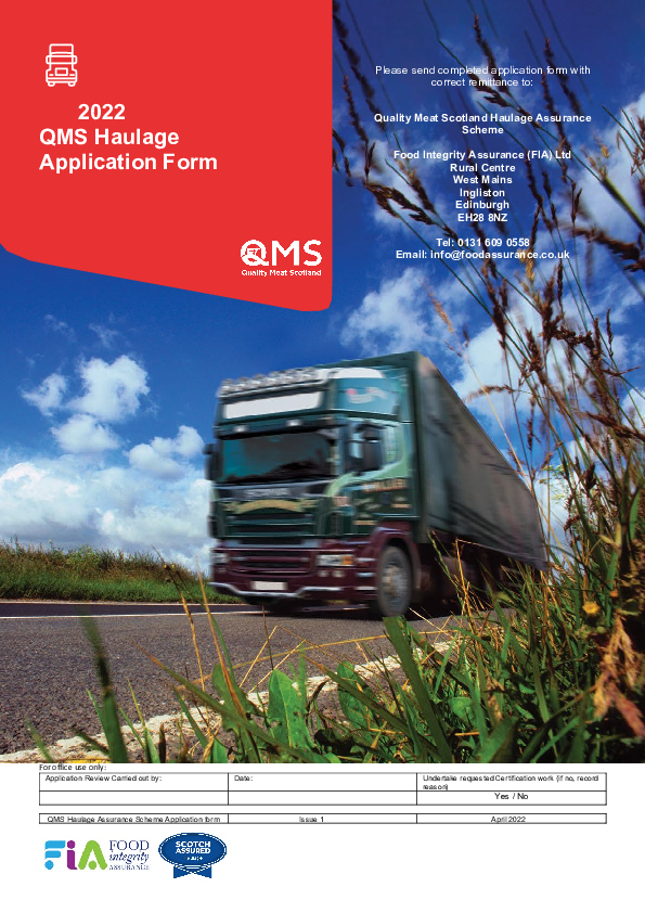 QMS Haulage 2022 Application Form