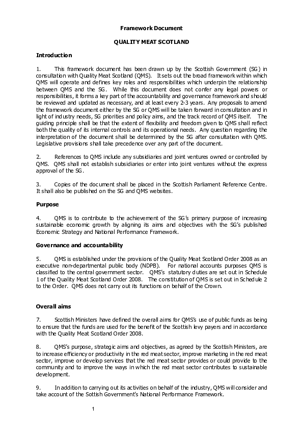 NDPB Model Framework Document QMS 2022