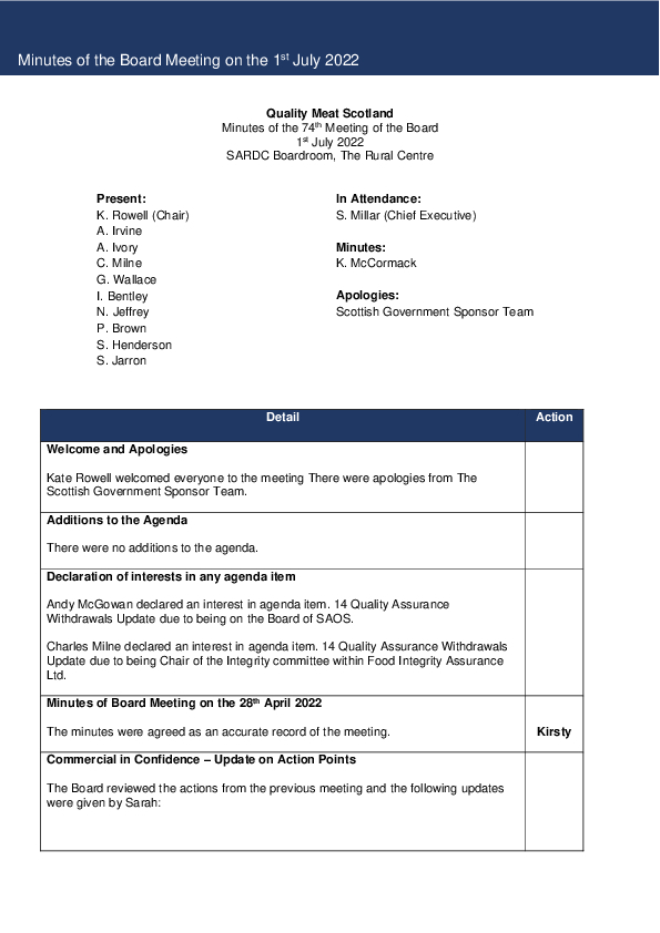 QMS Board Meeting 1st July 2022 Minutes