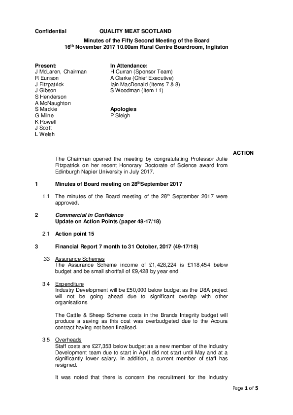 Board Meeting Minutes 16 November 2017