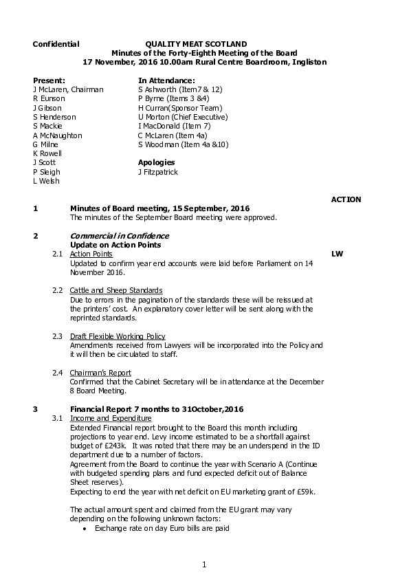 Board Meeting Minutes 17 November 2016