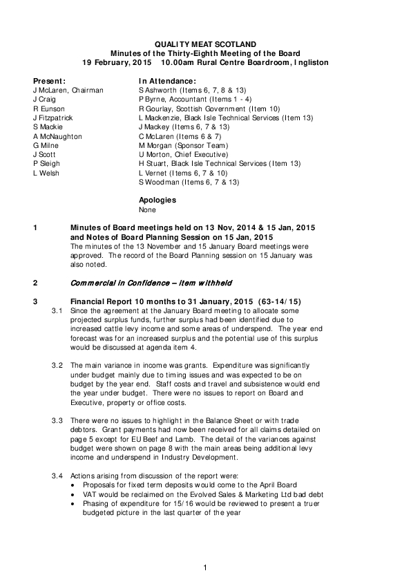 Minutes Board Meeting 19 February