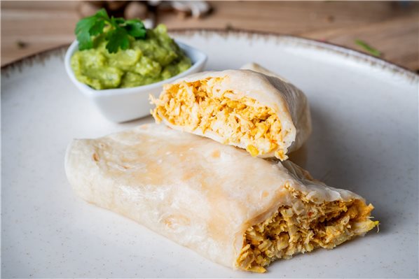 2 Burritos de pollo asado-trasera