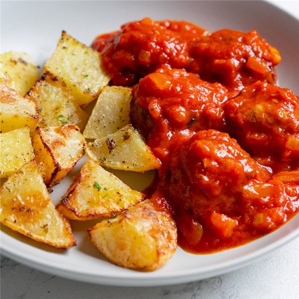 Albóndigas en salsa chipotle-detalle