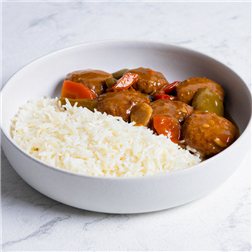 Albóndigas en salsa chop suey