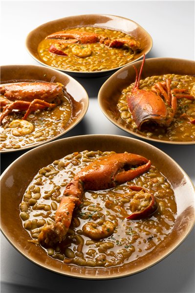 Alubias verdinas con bogavante y gambas (para 4 personas)-lateral