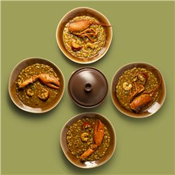Alubias verdinas con bogavante y gambas (para 4 personas)