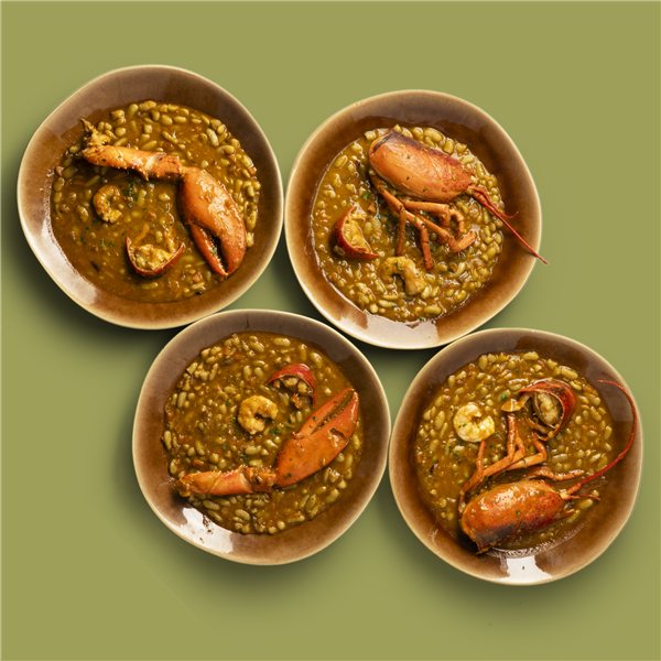 Alubias verdinas con bogavante y gambas (para 4 personas)-trasera