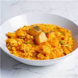 Arroz con bacalao y coliflor