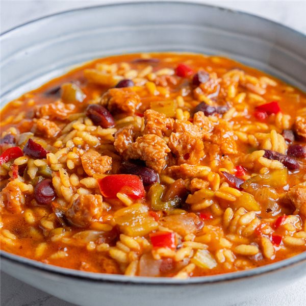 Arroz jambalaya-detalle
