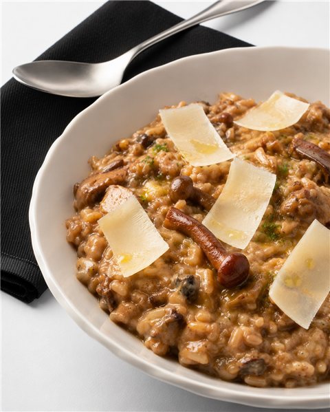 Arroz meloso de setas de temporada y parmesano-detalle