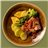 Atún con salsa a la puttanesca, patatas y verduras asadas.