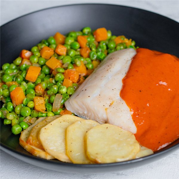 Bacalao en salsa de piquillo-detalle