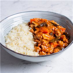 Bourguignon vegetal con arroz