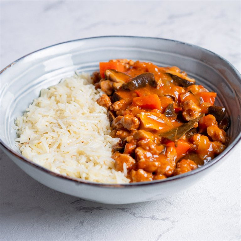 Bourguignon vegetal con arroz