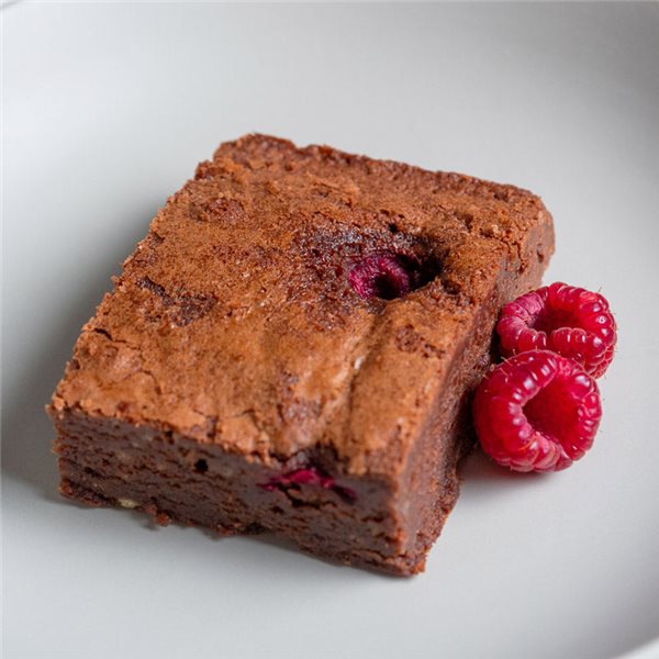 Brownie de chocolate y frambuesa-lateral
