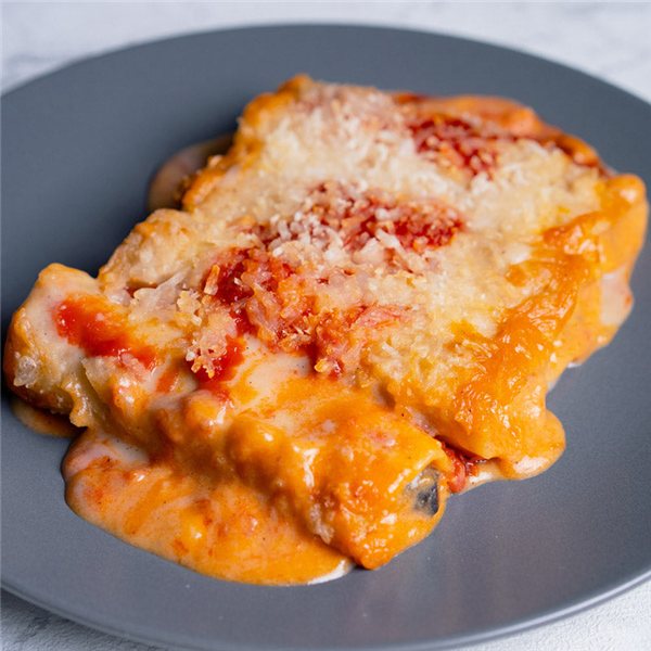 Canelones de setas-lateral