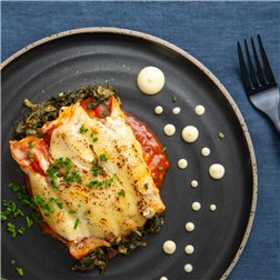 Canelones de espinacas gratinados