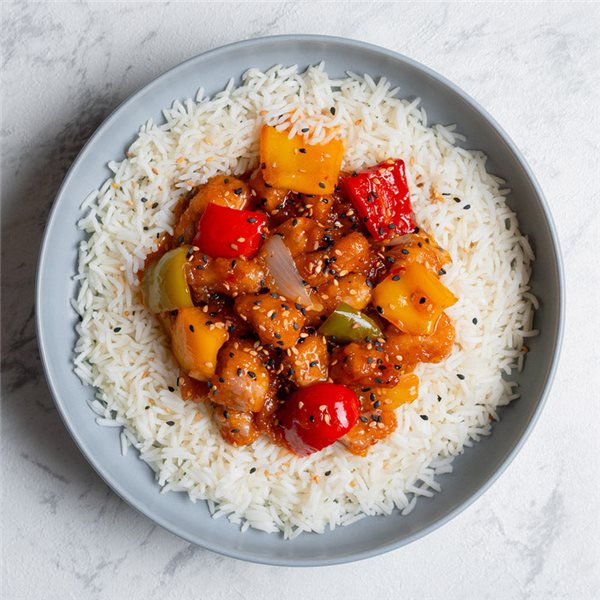 Cerdo en salsa agridulce-lateral