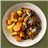 Contras de pollo de corral deshuesadas a la Catalana con vegetales asados