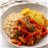Corvina a la roteña con patata asada y arroz integral-detalle