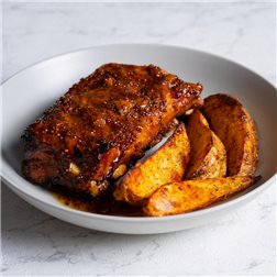 Costilla a la miel y mostaza