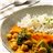 Curry de garbanzos y verduras estilo Indio con arroz basmati-lateral