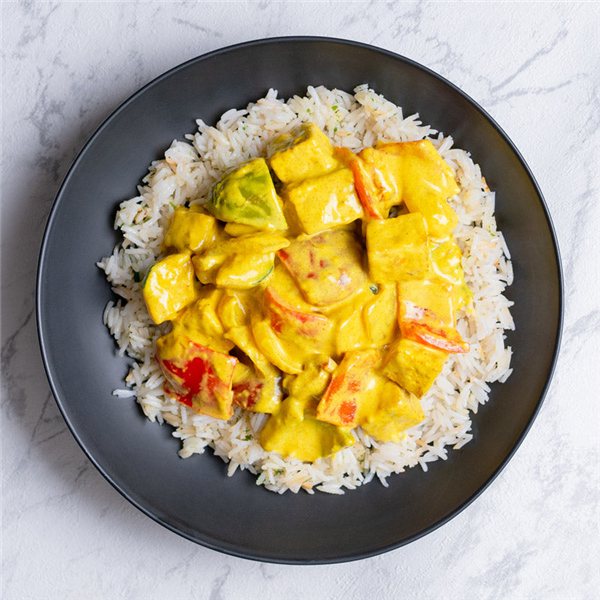 Curry vegetal con arroz-lateral