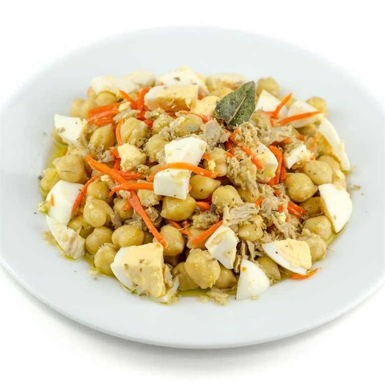 Ensalada de Garbanzos con Atún y Huevo