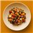 Ensalada de trigo tierno, calabaza asada y pulpo