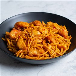 Fideuá de emperador y gamba