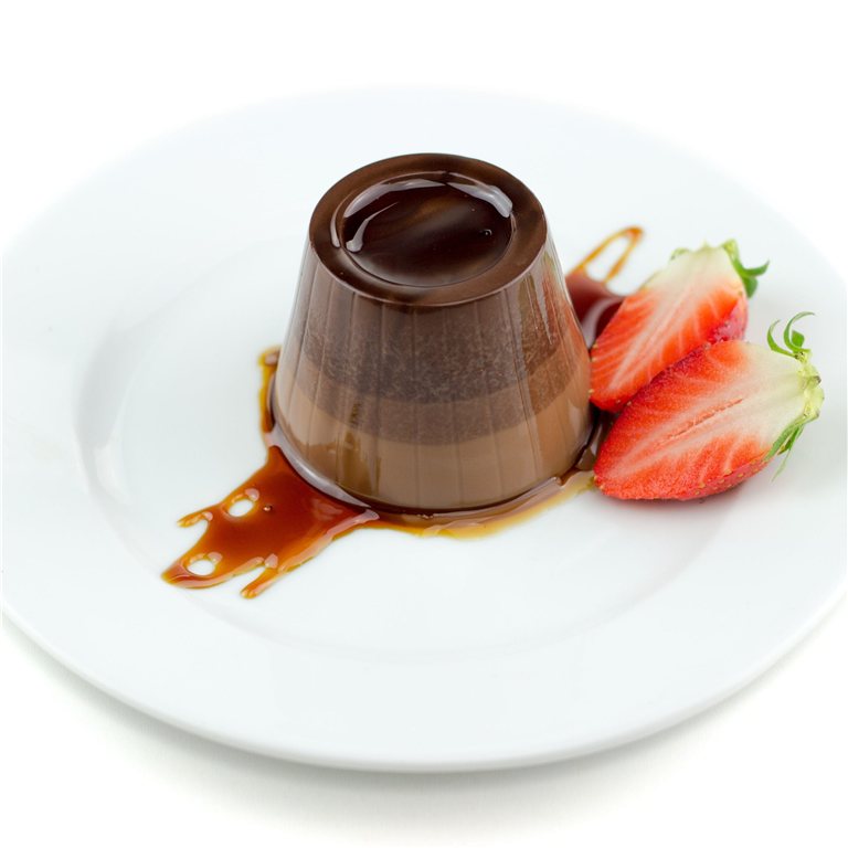 Flan de chocolate sin azúcar añadido con edulcorantes