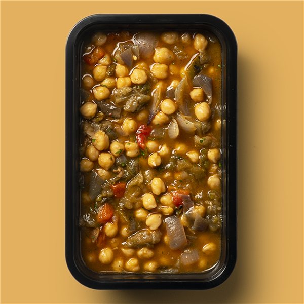 Garbanzos con verduras escalivadas con especias Marroquíes-lateral