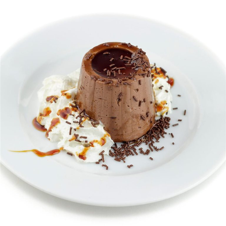 Gelatina de cacao sin azúcar añadido con edulcorantes