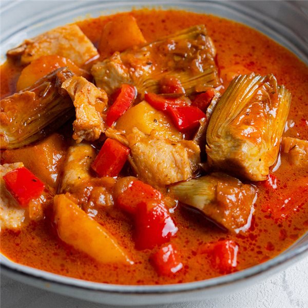 Guiso de patata y alcachofa-detalle